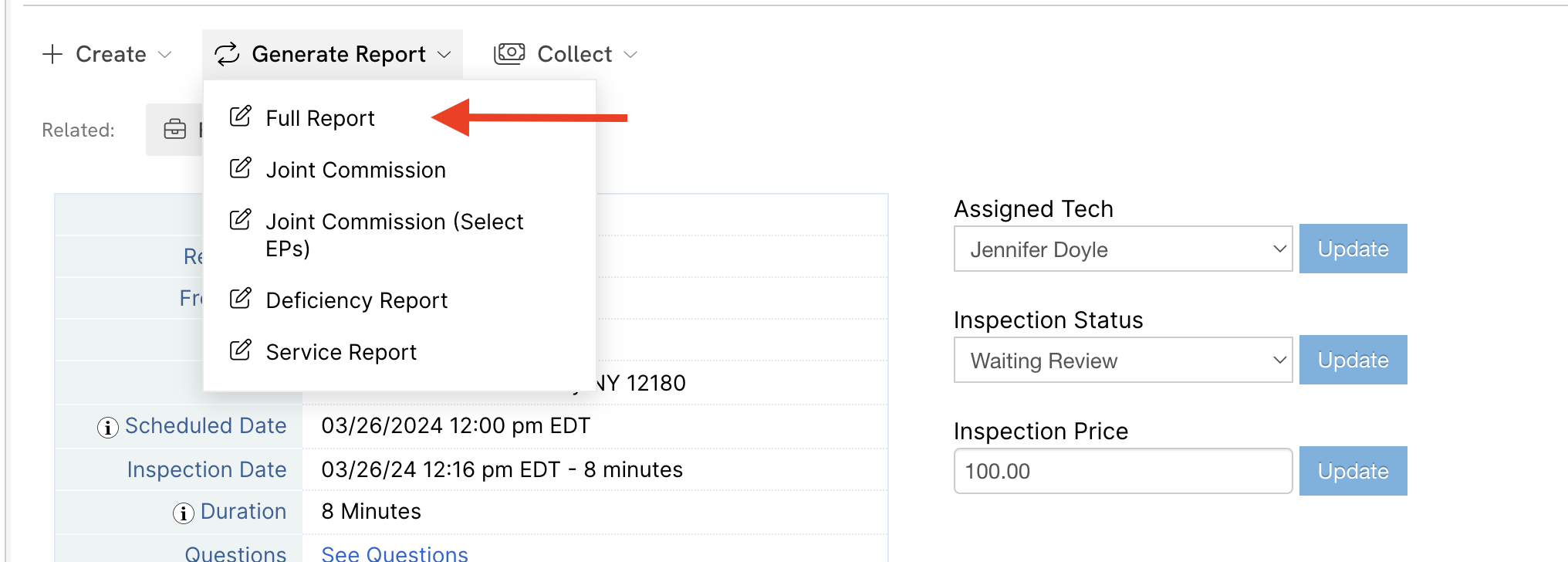 How To Generate An Inspection Report – Inspect Point Help Desk