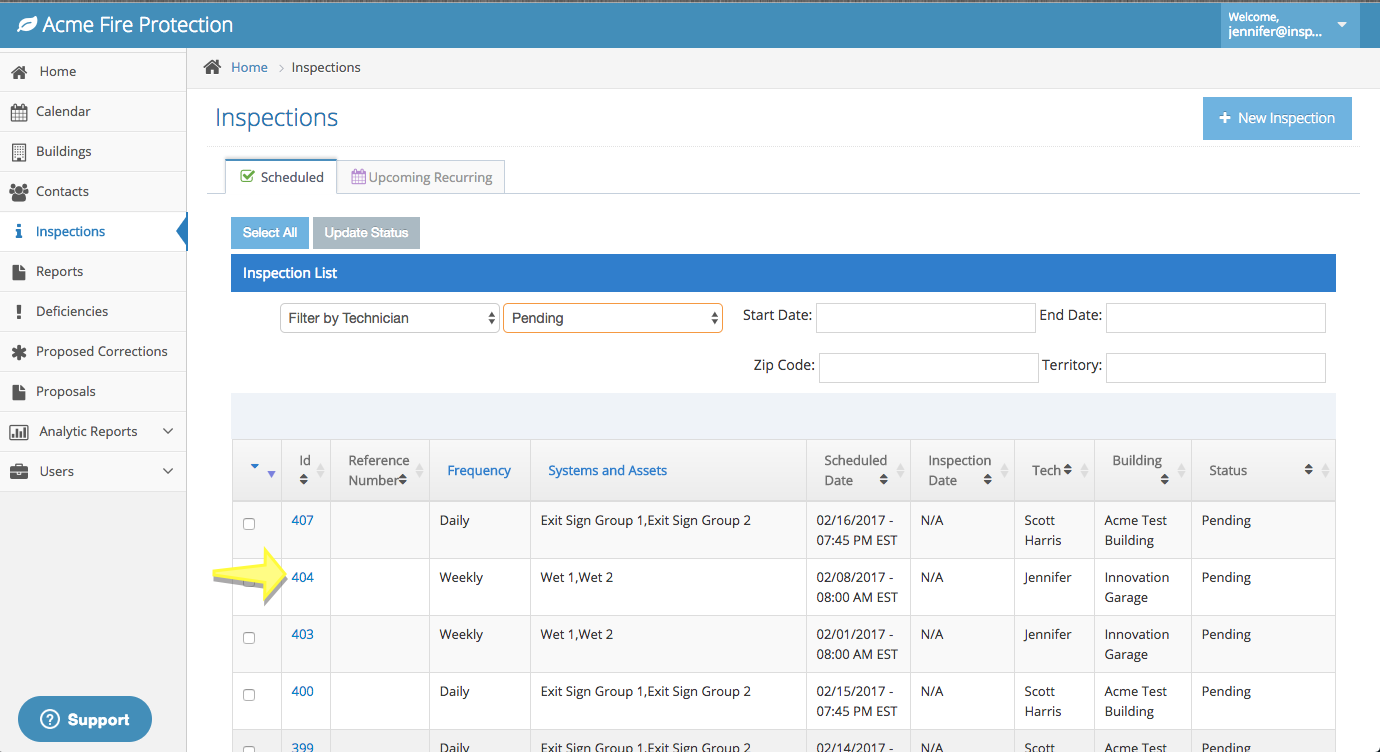 How to schedule an inspection – Inspect Point Help Desk